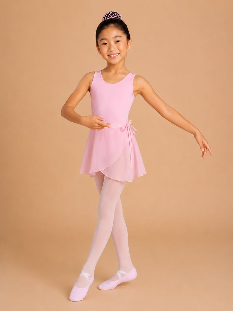 Kit de Balé Infantil Rosa 5 Itens com Collant Regata | Teleco Sports
