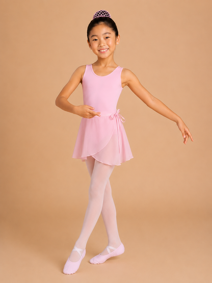 Kit de Balé Infantil Rosa 5 Itens com Collant Regata | Teleco Sports